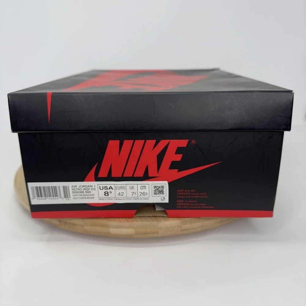 Nike Air Jordan 1 Retro High OG Court Purple 2.0 Shoes Mens Size 8.5 555088-500 - Picture 12 of 13